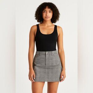 American Eagle Super Stretch Plaid Mini Skirt US 14 Long